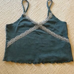 Topshop blue lace tank